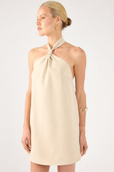 Bone Tobago Knot Halter Mini Dress